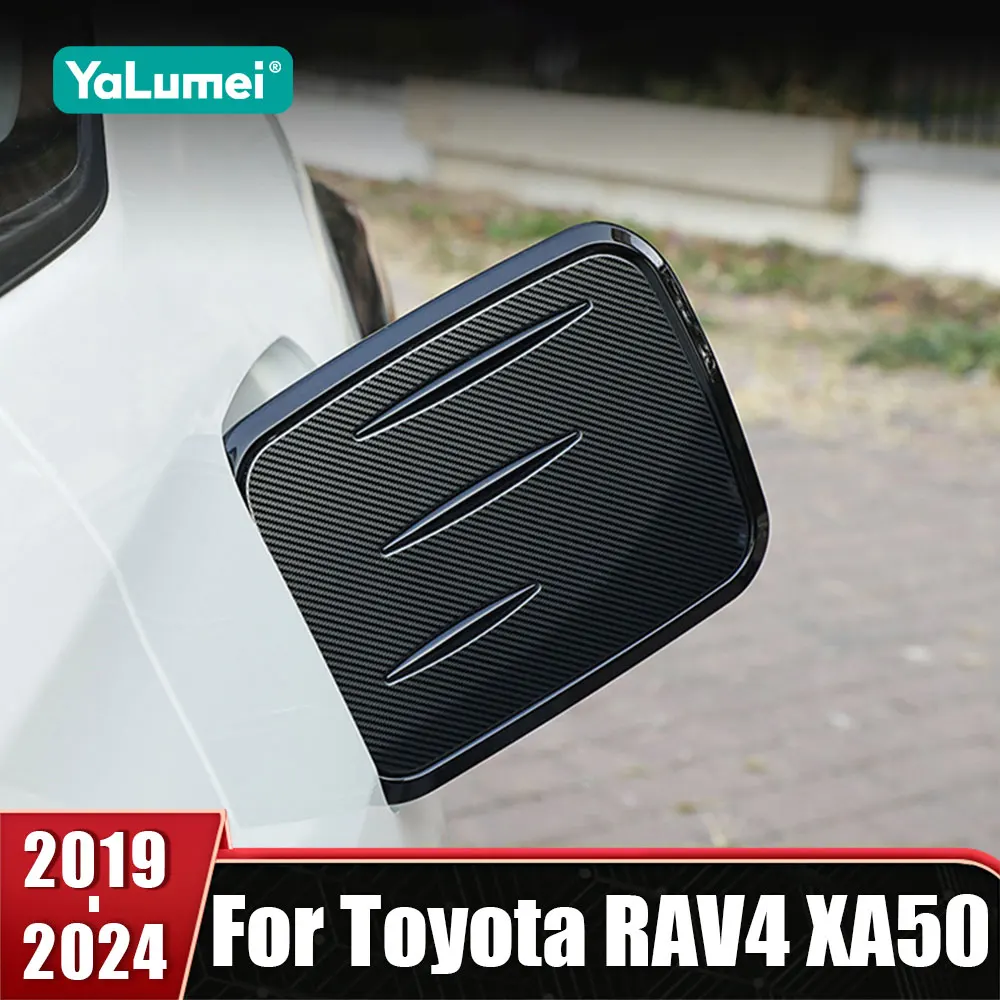 

ABS Carbon Fiber Auto Fuel Tank Cover Oil Cap Trim Sticker For Toyota RAV4 2019 2020 2021 2022 2023 2024 XA50 Car Accessories