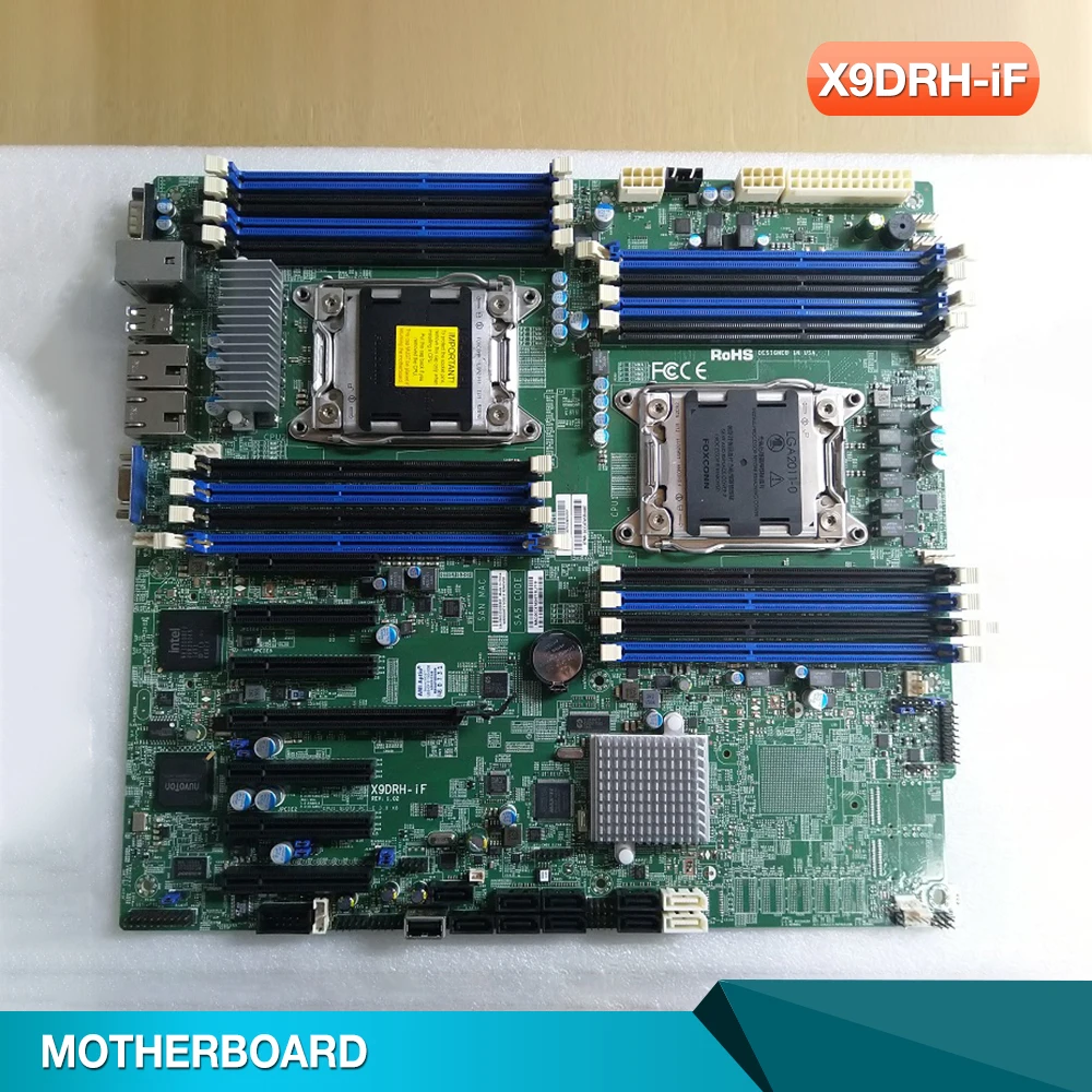 Placa-mãe para Servidor Supermicro, Xeon E5-2600, V1, V2, LGA2011, ECC, DDR3, X9DRH-iF