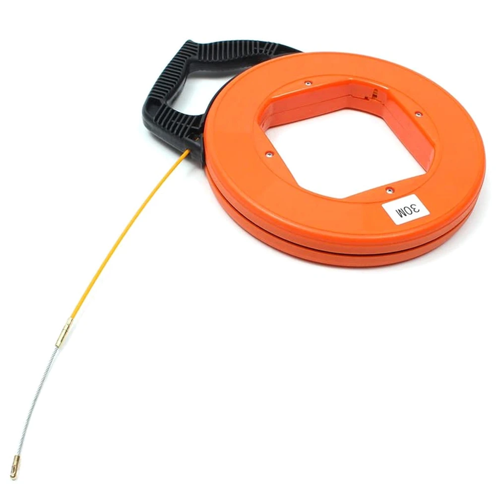 

30Meter Fiberglass Fish Tape Reel Puller Conduit Ducting Rodder Pulling Wire Cable Fishing Tool