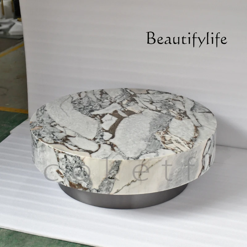

Светлый, роскошный, современный, элитный, натуральный слон, белый мрамор, круглый журнальный столик для гостиной, дизайнерский новый, элитный