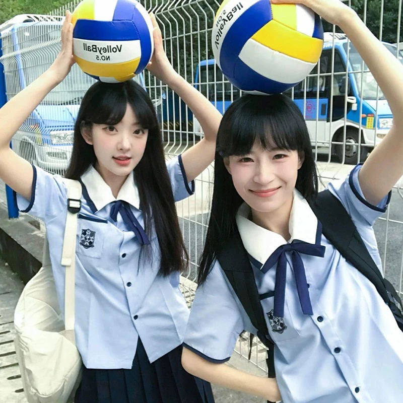Set uniforme cinese Taiwan Jk per ragazze vestiti della scuola superiore studente blu marinaio Seifuku camicia uniforme donna gonne a pieghe blu scuro