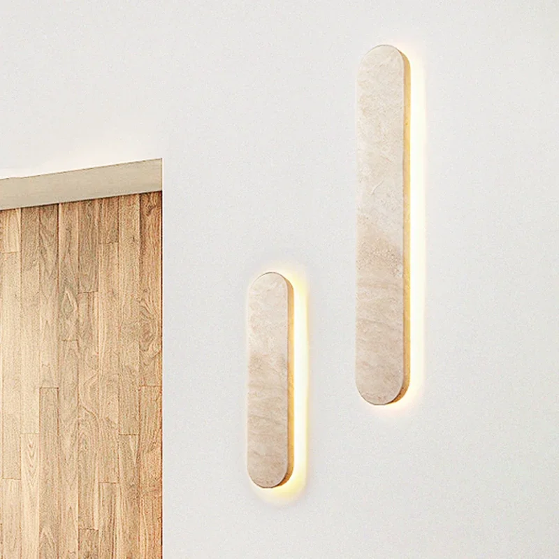 2026New Wabi Sabi Hotel Corridor Courtyard Entrance Modern Natural Stone Outdoor Beige IP65 LED Waterproof Sconce Wall Lamps