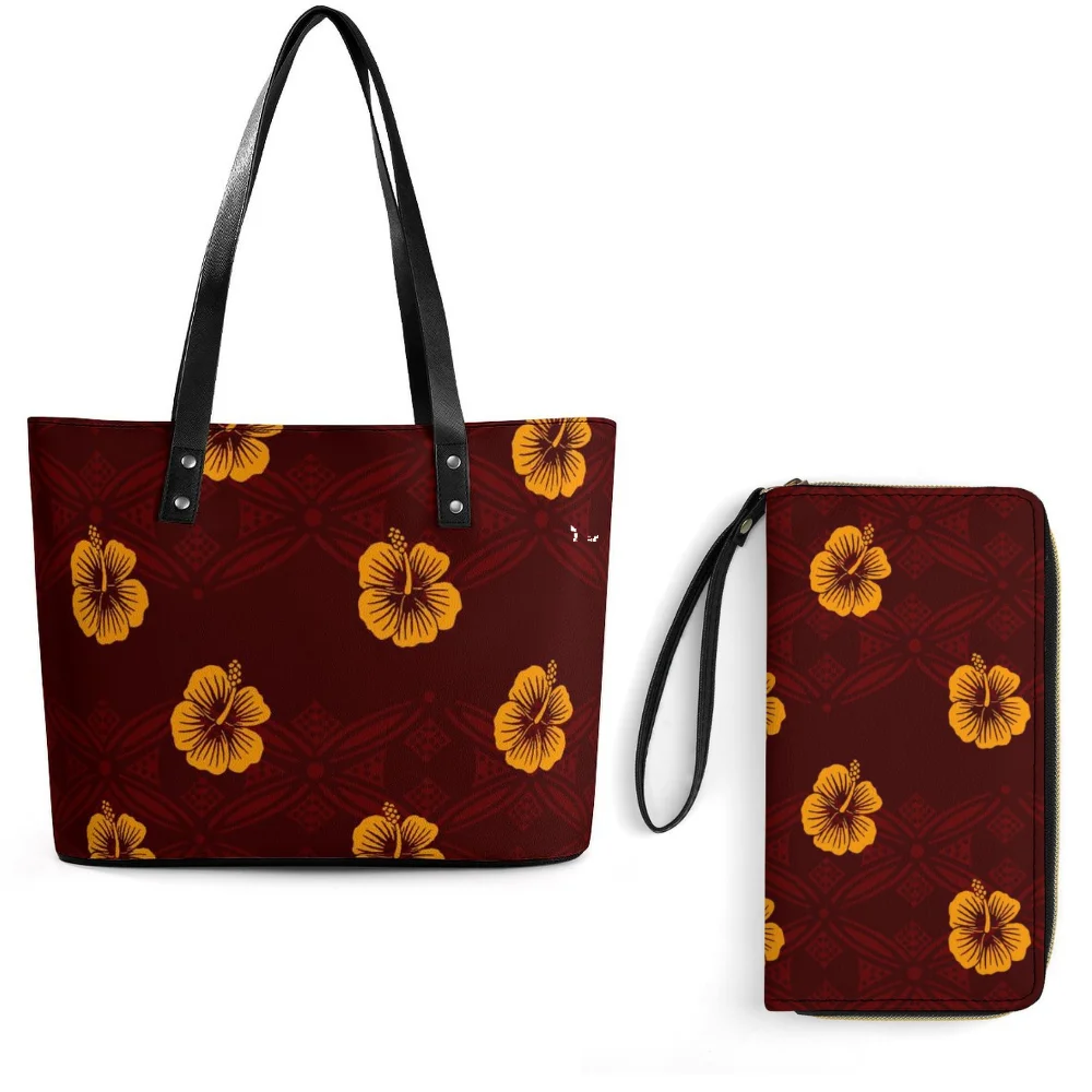 

Stylish Large Capacity Womens Handbags Travel Polynesian Casual Design Custom Pattern Tote Bags Fashionable