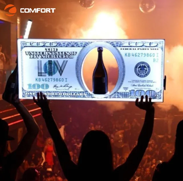 Custom Message Board Bottle Presenter Service Vip Dollar Led Bottle Presenter Sign