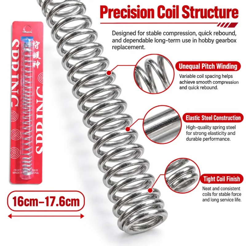 AEG Wire Unequal Compression Springs  M100  M110 M120 M130 M140 M150 M160 M170 Multi Length 16‑17.6cm Hobby Modify Parts