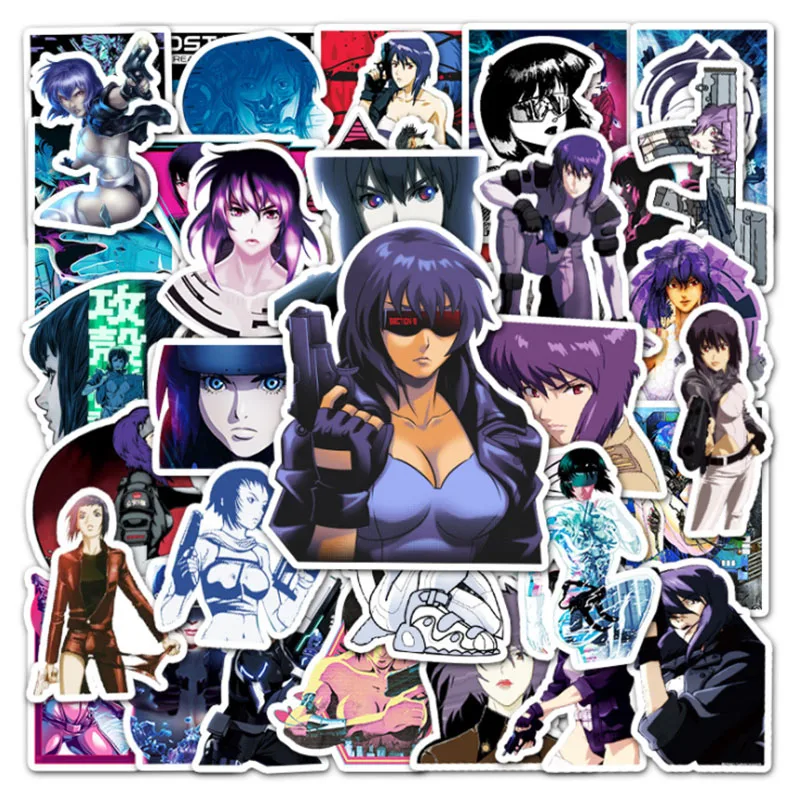 

10/30/50pcs Anime Ghost In The Shell Stickers Luggage School Student Diary Hand Ledger Motorcycle Stationery Mobile Phone