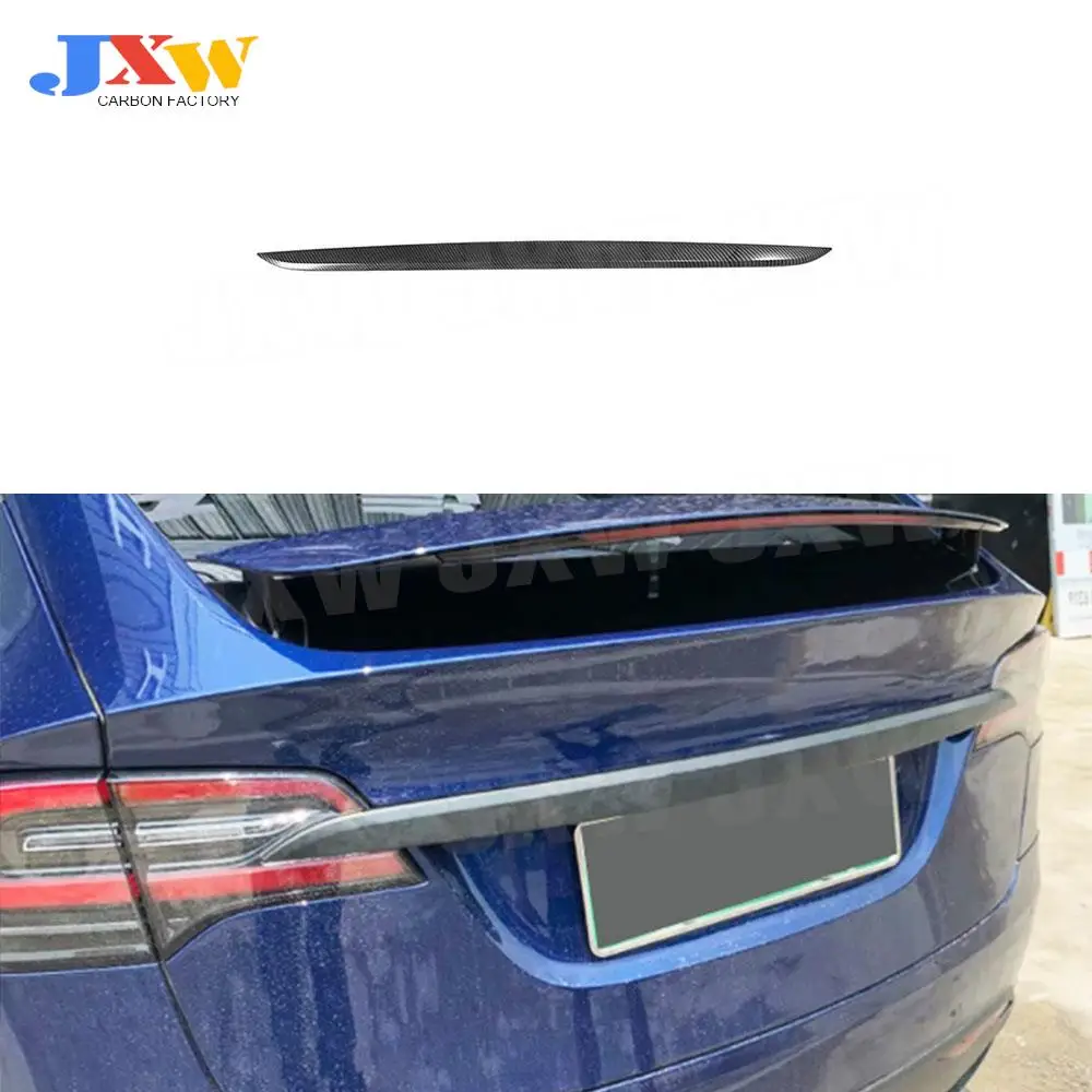 

Carbon Fiber Rear Trunk Door Decoration Trim Cover Sticker For Tesla Model X SUV 2020 Car Styling ABS Carbon Look