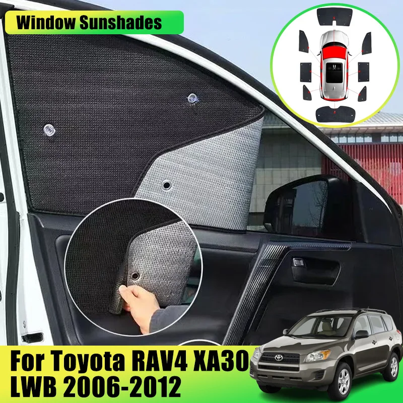 

Car Full Coverage Sunshades For Toyota RAV4 LWB Vanguard XA30 2006-2012 2007 2008 2009 2010 Car Sunscreen Window Sunshade Covers