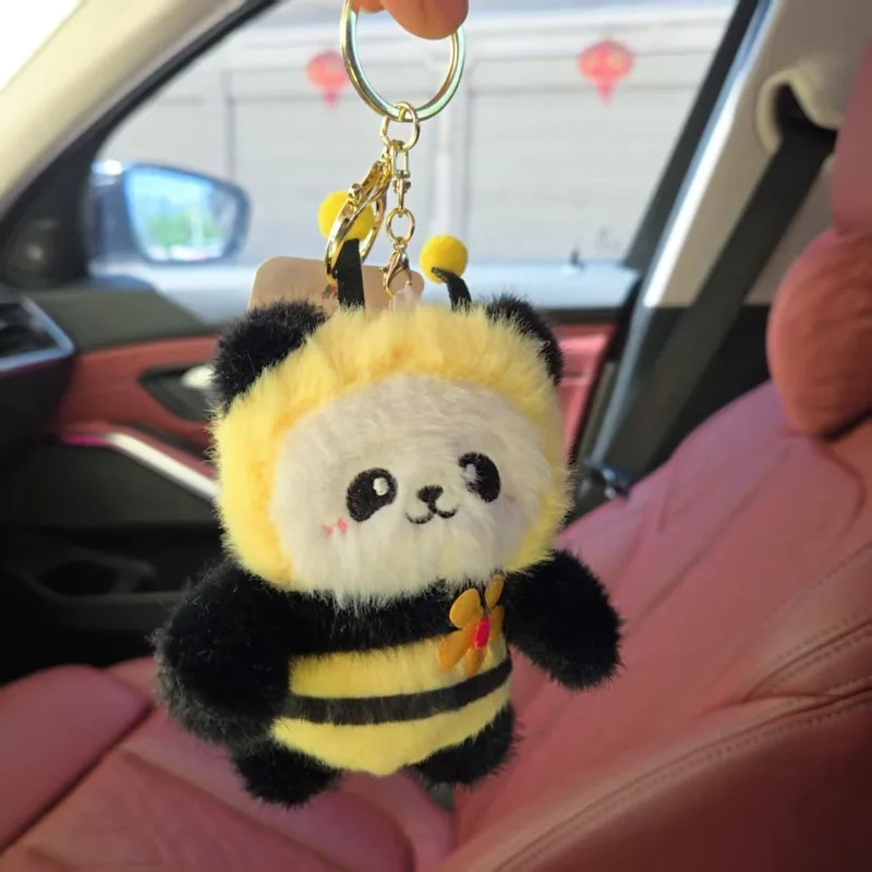 Breloczek Miniso Creative Back Bee Panda, kreatywny, uroczy dodatek do torby, najlepszy prezent urodzinowy, prezent świąteczny dla przyjaciół.