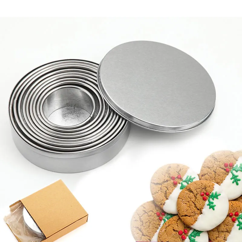 304 Stainless Steel Mousse Ring Height 3cm Diameter 3-12cm 12 Pcs/Set Baking Tools Kitchen Accessories Mold