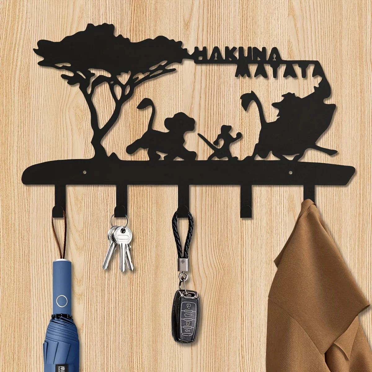 Metal Key Holder Wall Mounted Key Hooks For Wall Decorative With 5 Hooks Black Metal Key Organizer Rack Hanger Home Decor