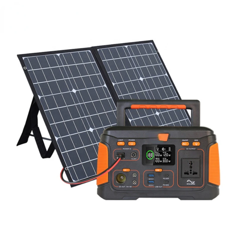 300W 220V 110V solar portable power station with built in 48V LiFePO4 battery