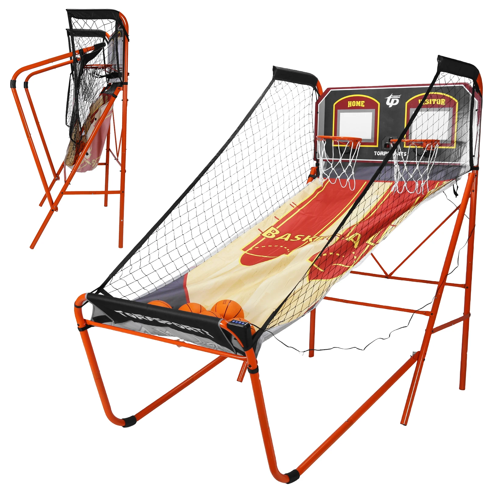 Dual Basketball Shooting Machine Quickly Assembled Shooting Game Machine Two-player Game Indoor Basketball Rack for Easy Storage