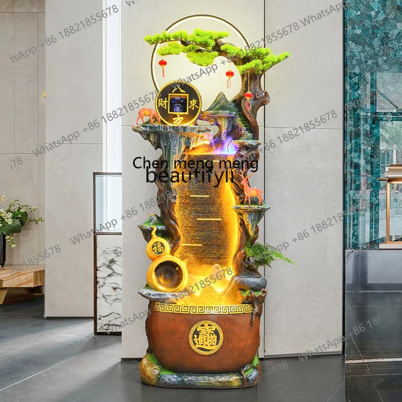 Fountain circulation water flow lucky feng shui wheel fish tank ornament, living room housewarming, giftsK182