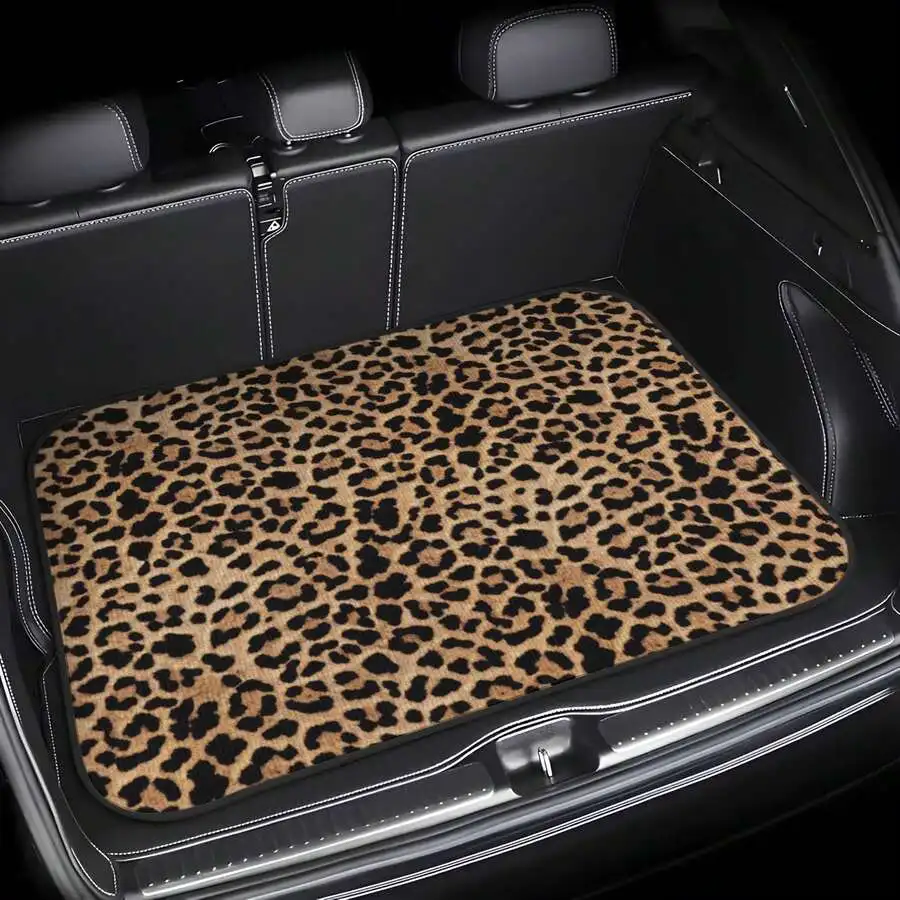 

Leopard Print Car Trunk Mat Waterproof Dustproof Scratch Resistant Non Slip For SUV Sedan Hatchback