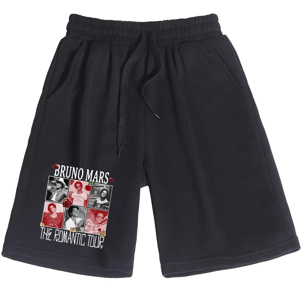 

Bruno Mars The Romantic Tour 2026 Casual Shorts BLoose Beach Cotton Short Pants Hip Hop Clothes Man Woman