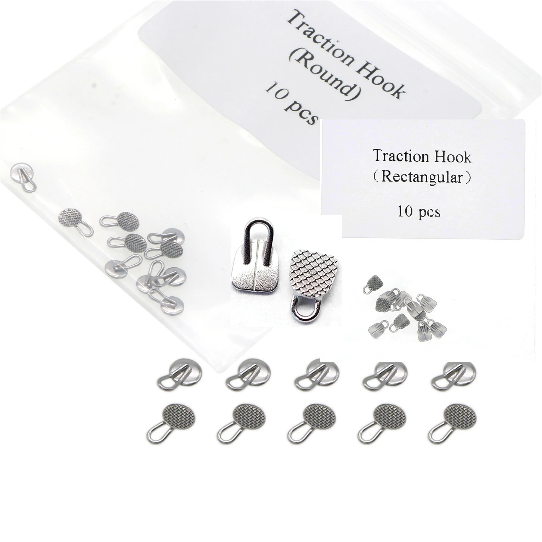 100PCS Dental Orthodontic Caplin Hook Traction Hook Round/Rectangular Bondable