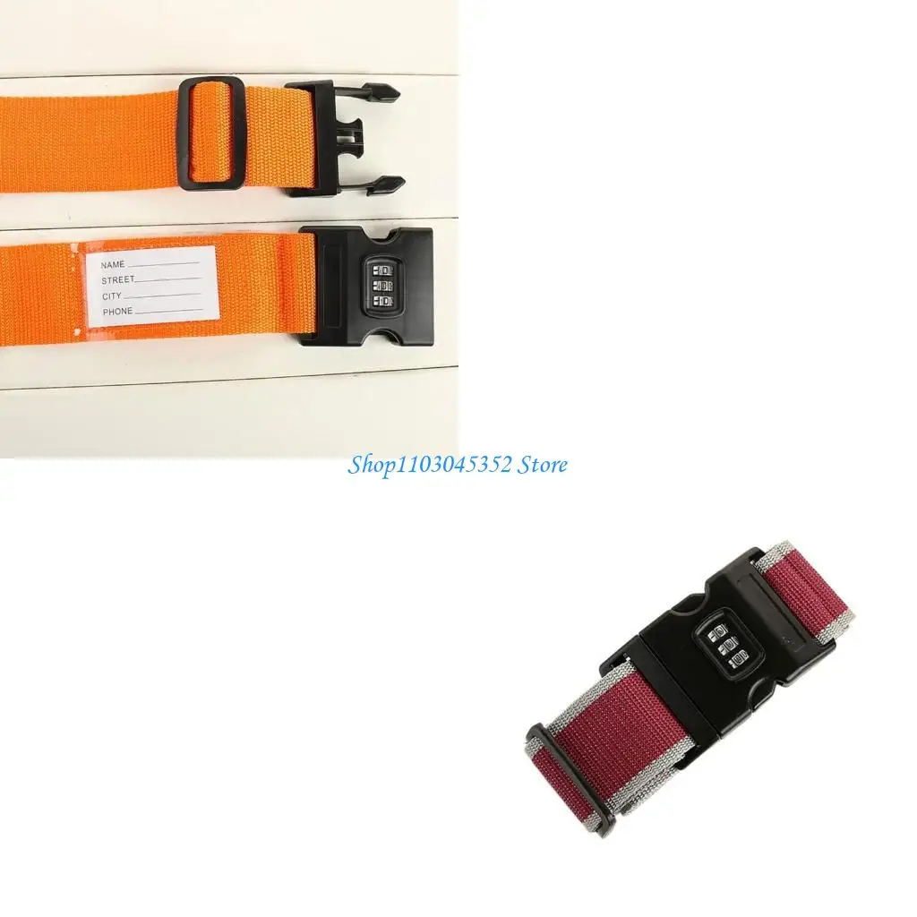 

Portable Luggage Strap Combination Lock Travel-Essentials Accessories Adjustable Suitcase Belt with Quick Release Buckle