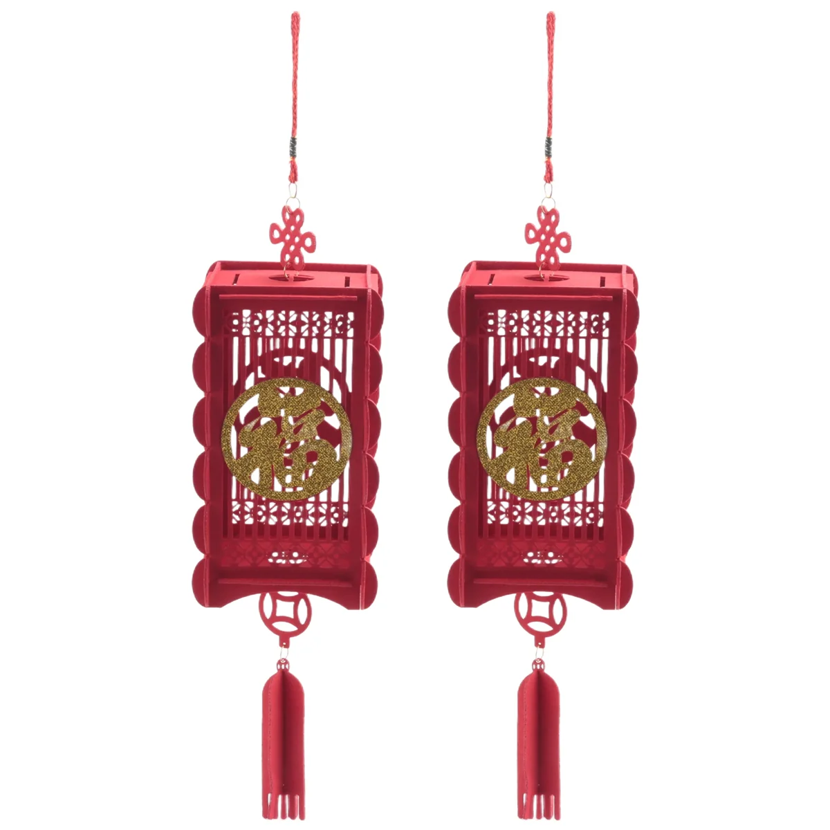 MALL 2 Piece Red Chinese Lanterns, Decorations for Chinese New Year,Chinese Spring Festival,Wedding Celebration Decor,Small