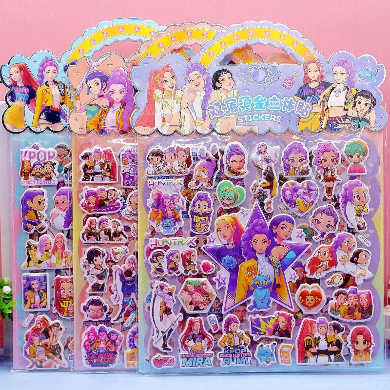 

12pcs KPOP Demon Guka Devil Men's Group Anime Laser Sticker for Office Stationery and School Supplies Decoration Gift Girls