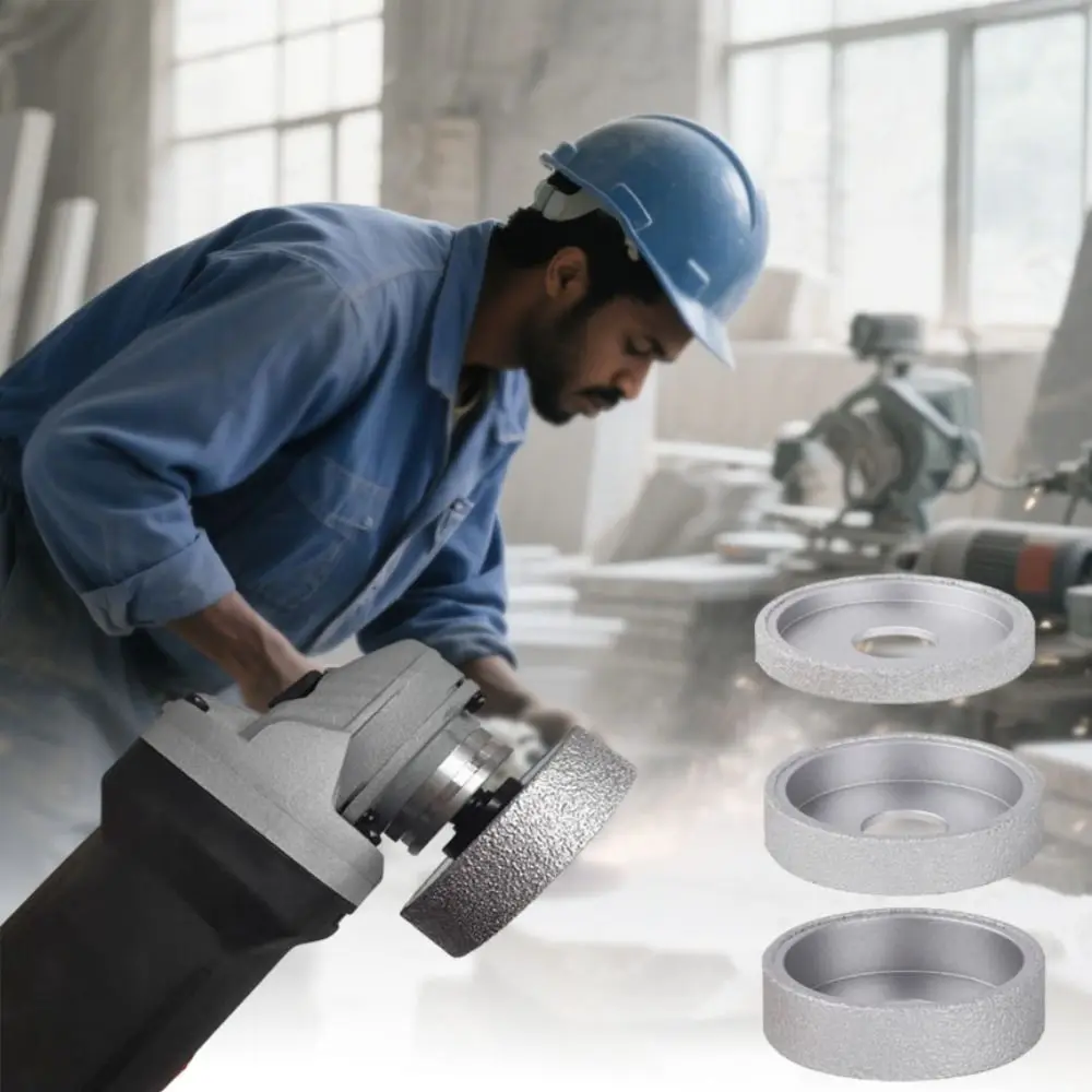 

Cylinder Type Grinding Head Parallel Edge Vacuum Brazed Abrasive Wheel Demi-bullnose Grinding Disc Glass Stone Carving