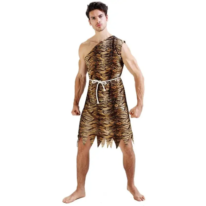 leopard savage caveman croods flintstones primitive sexy indian clothing costume carnival halloween costumes for men adult fancy