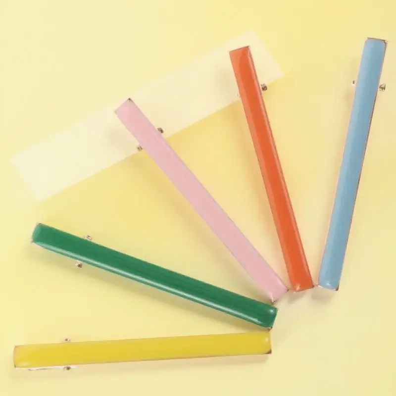 

5pcs Colorful One-Word Clips Durable Metal Decorative Accessories for Women Hair Bobby Pins Simple Stylish Travel Gift