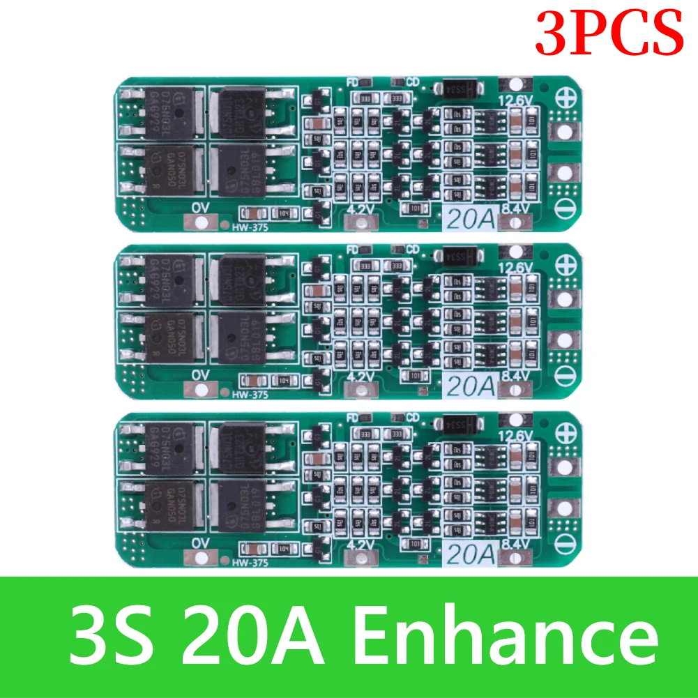 BMS 3 S/4 S 5A 10A 20A 25A 40A 60A Li-ion Lithium Batterij Oplader Bescherming boord 18650 Voor Boormotor 12 V met Verbeteren/Balans