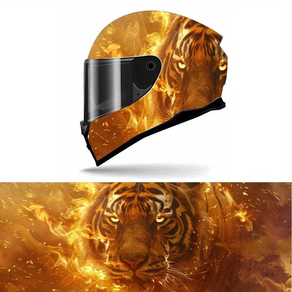 Oriental mystery fire tiger motorcycle vinyl wraps helmet decal,self-adhesive waterproof helmet decoration,universal motorcycle
