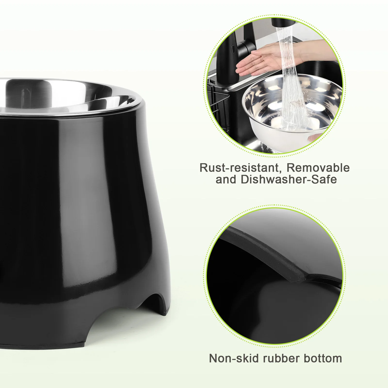 Stainless Steel Dog Food and Water Bowl with Anti-Skid Rubber Base Spill Proof Dog Food Bowl Pet Bowl for Dogs Cats Puppy Rabbit