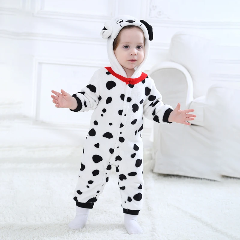 Cosplay Costume Baby Kigurumis Dalmatians Onesie Boys Girl Romper Clothes Halloween Dog Jumpsuit Newborn Winter Soft Coveralls