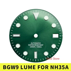 [NO LOGO] Arrival 28.5mm BGW9 Green/Black Enamel Dial Parts SKX Mod SUB Style Watch Dial Fit NH35A Mov't 300M