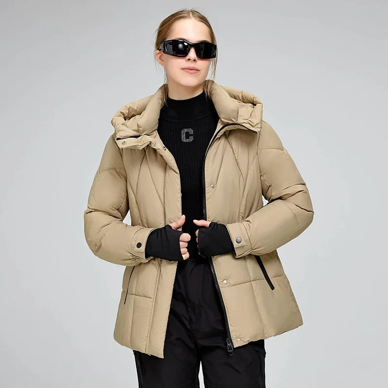 2025 deportes al aire libre chaqueta acolchada de algodón de invierno para mujer Parkas con capucha abrigos a prueba de viento espesar cálido prendas de vestir exteriores delgadas abrigos casuales