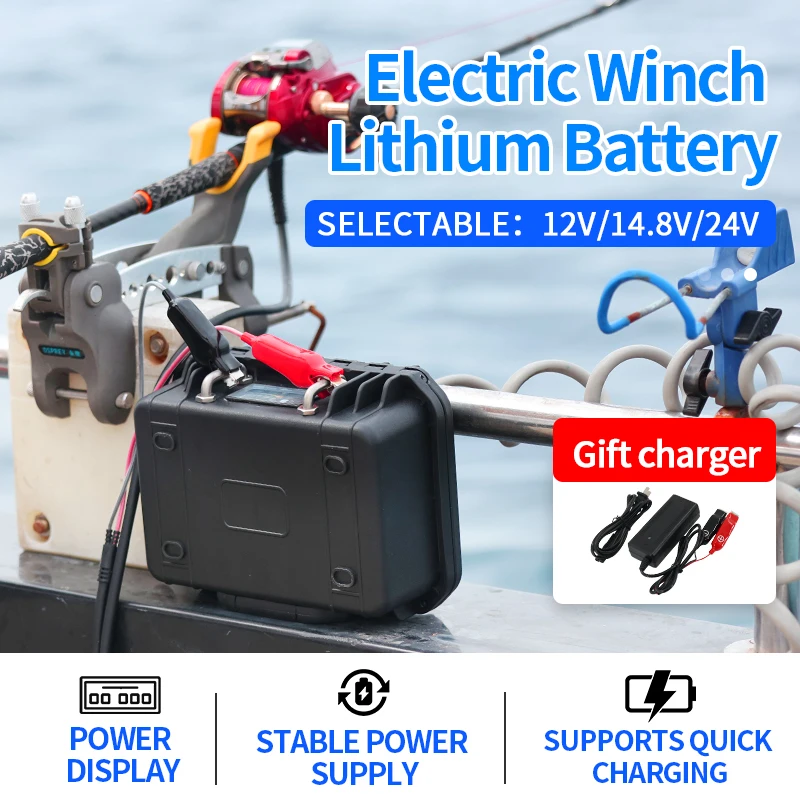 

Fishing Electric Battery Power Display Fishing Battery 12v 30Ah For SHIMANO DAIWA Droplet Wheel Sea Fishing Reel Battery