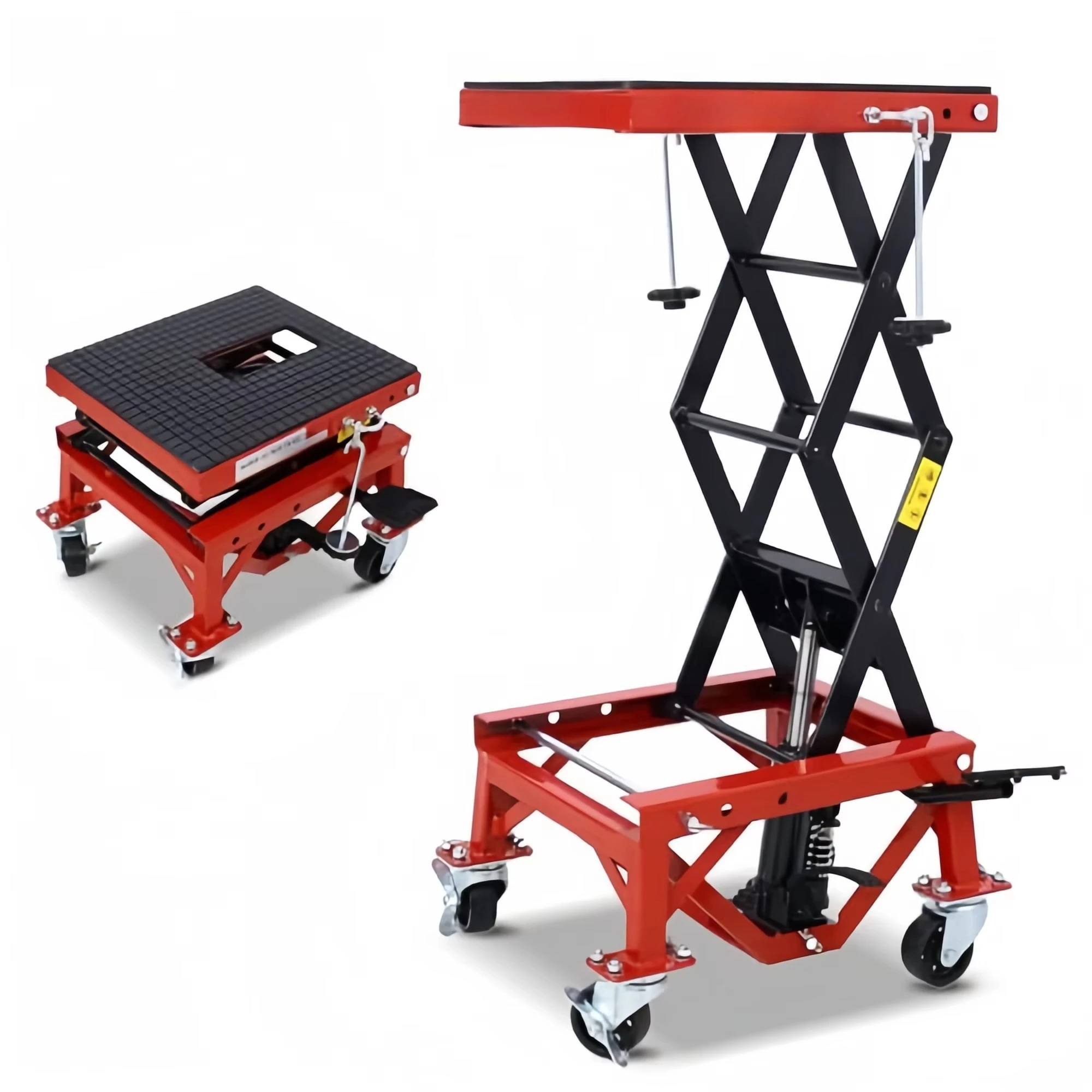 Hot-selling 500kg/1100lbs Adjustable Steel Mini Scissor Lift Platform Hydraulic Jack with Handle