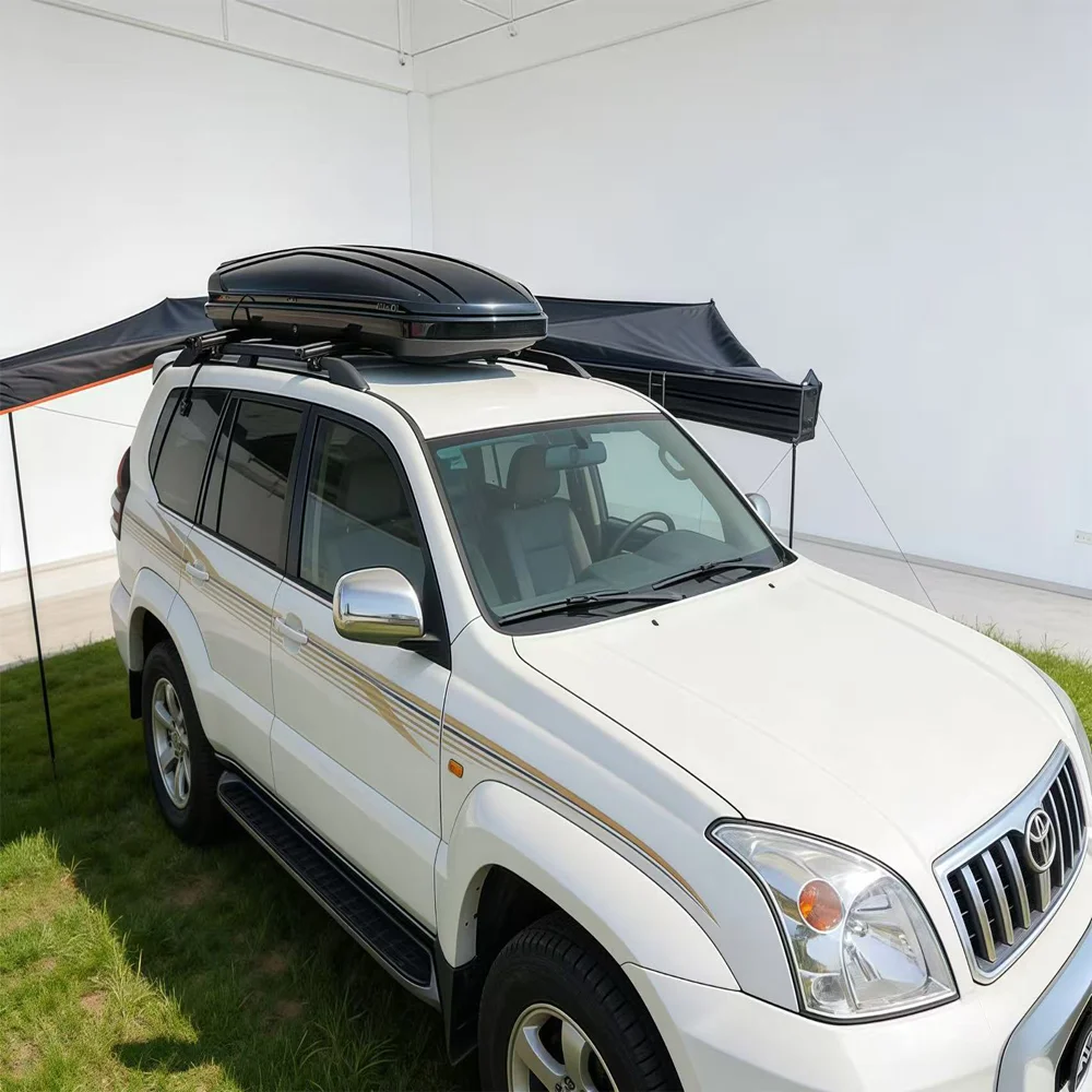 WP3033 Car Roof Cargo Box Glossy Leather Texture PMMA+ABS Double-sided Opening U-hook Fixing Customizable Color Four-season