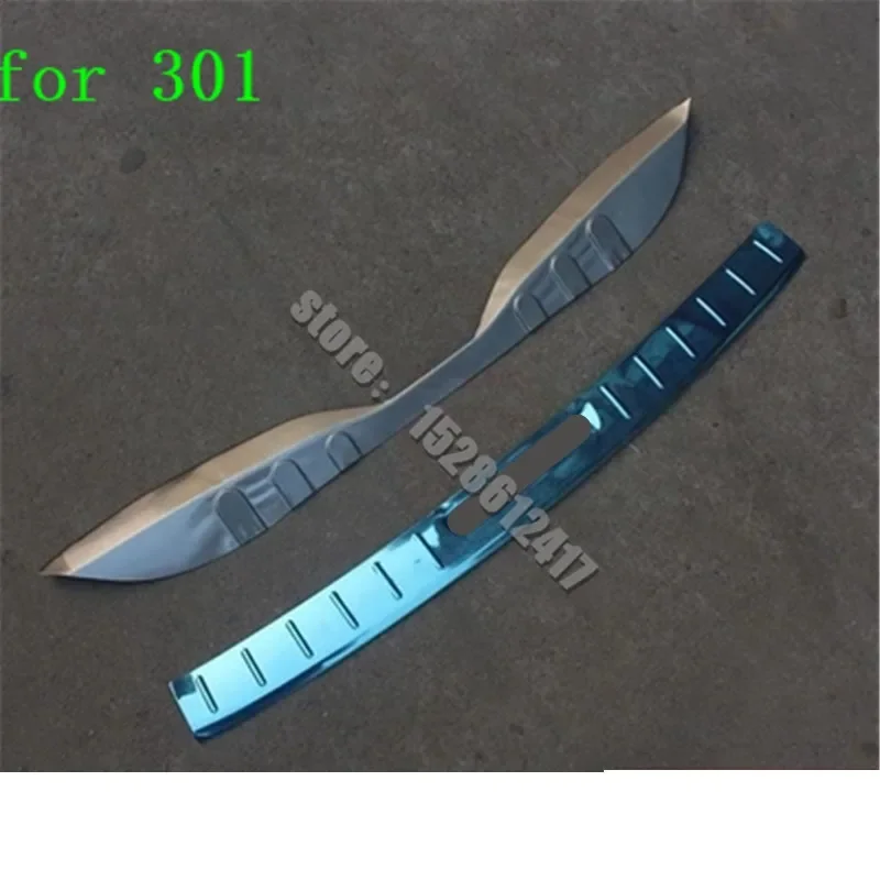 

Car Styling Stainless Steel Rear Bumper Protector Sill Trunk Tread Plate Trim For Peugeot 301 2012-2019 2pcs Accessories