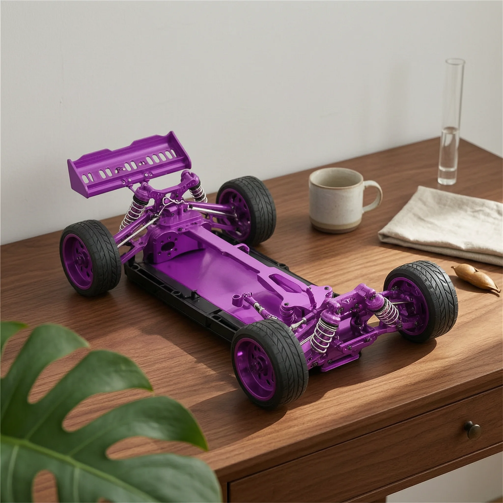 RC Car Chassis Frame Assembly Preassembled Metal RC Chassis with Shock Absorber System Upgraded Long-Lasting for Hobbyists