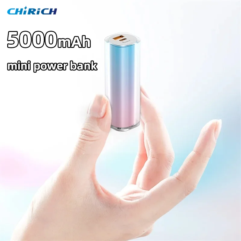 5000mAh Mini Power Bank Portable PD Fast Charging External Spare Battery 22.5W USB C Small Powerbank For iPhone Xiaomi Samsung