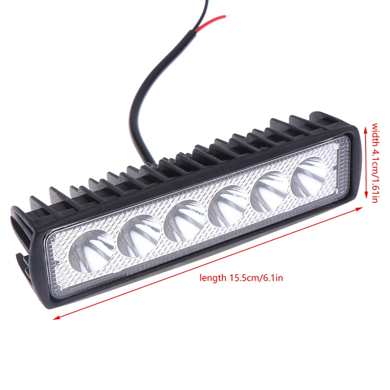 Car LED Light Bar 12V 18W 6000K Work Light For Car Motorcycle Truck Trailer Offroad Headlights Driving Light