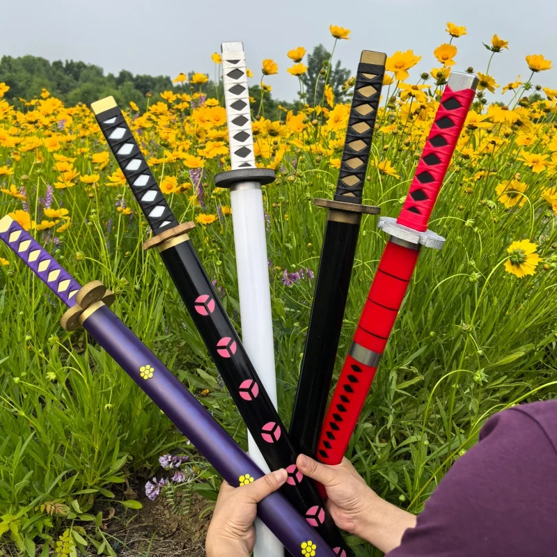 Espada Wado Ichimonji Roronoa Zoro de 28 polegadas para Cosplay, Acessórios de Samurai Aki Mizu, Katana de Segurança em PU, Brinquedo/Presente.