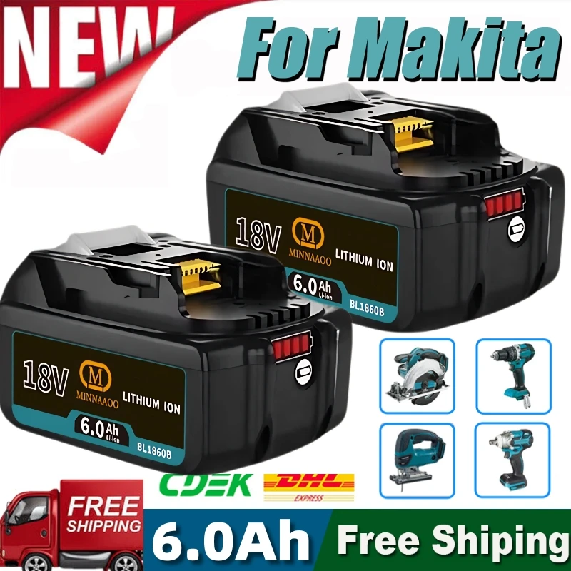 

НОВЫЙ 100% оригинальный аккумулятор для Makita 18 В, 6,0 Ач, литиевая аккумуляторная батарея для BL1830B BL1840B BL1850B Аккумулятор для инструмента