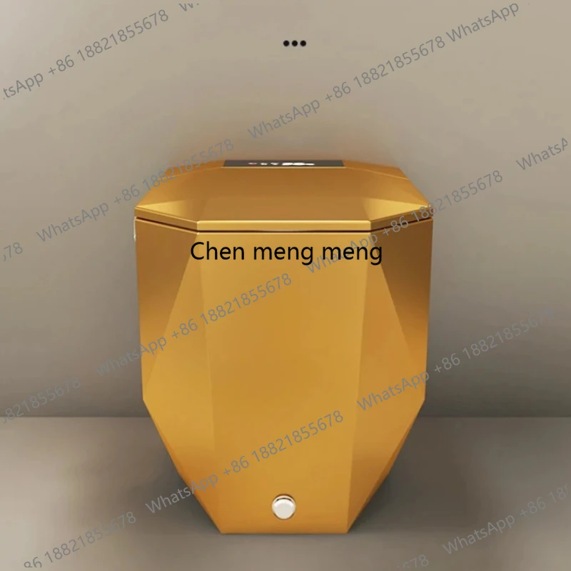 

Luxury Style Sanitary Ware Diamond Tangent Design Auto Flush Intelligent Toilet Commode Bidet Closestool Gold Smart Toilet