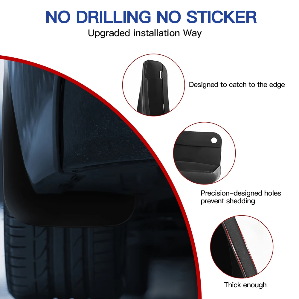 High Quality 4pcs Premium Heavy Duty Molded Splash Mud Flaps Guards Fenders For Ford Edge 2019 2020 202 12022 2023 SUV