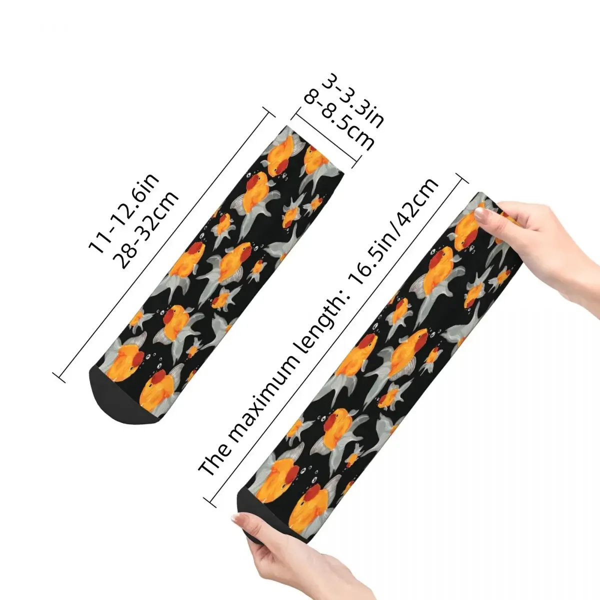 Oranda-Goldfish Pattern Ankle Socks para homens e mulheres, meias impressas, Spring Design