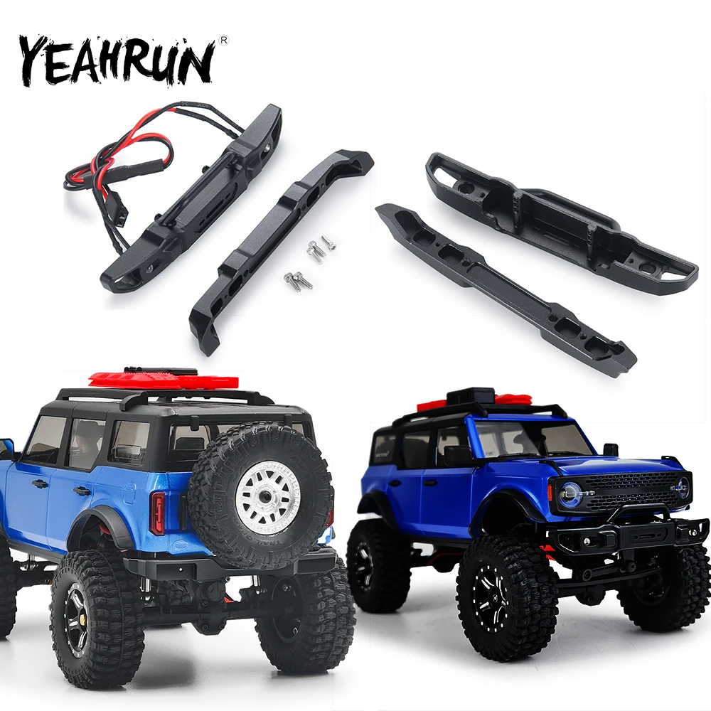 

YEAHRUN Front Rear Bumper with LED Light For 1/24 Axial SCX24 AXI00006 Bronco RC Crawler Car Upgrade Parts