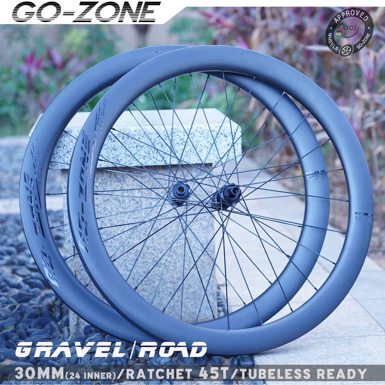 

Сверхлегкие дорожные гравийные карбоновые колеса шириной 30 мм 700c, дисковый тормоз R330D 45T, храповая механизма, обычная/керамическая бескамерная готовая велосипедная колесная пара