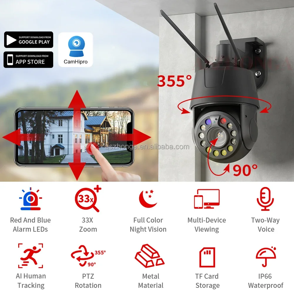 8MP 3G 4G SIM CARD Security IP Network Camera 33X Zoom 5MP HD PTZ Outdoor Home Surveillance Cam CCTV  Full Color Night Vision