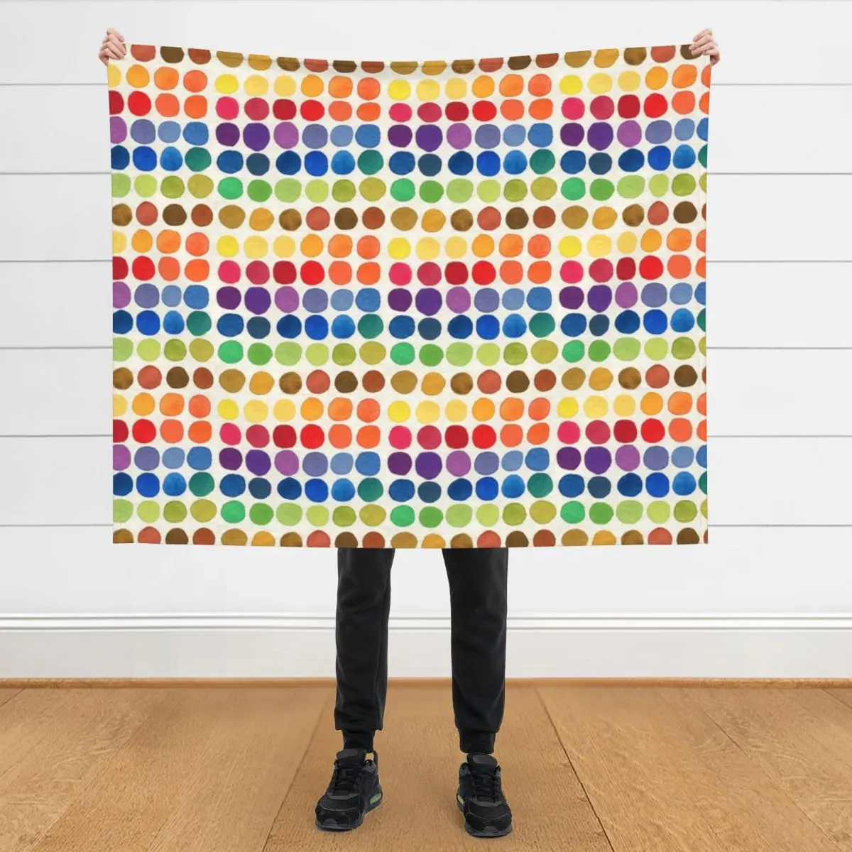 

Rainbow spots with paper grain Throw Blanket Stuffeds Winter beds Personalized Gift Blankets