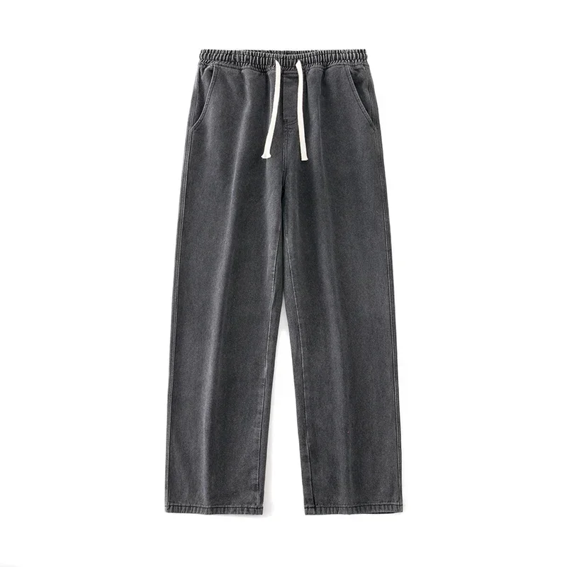 Calças jeans largas masculinas largas largas, moda Harajuku, calça jeans casual, calça masculina simples, moda japonesa, nova